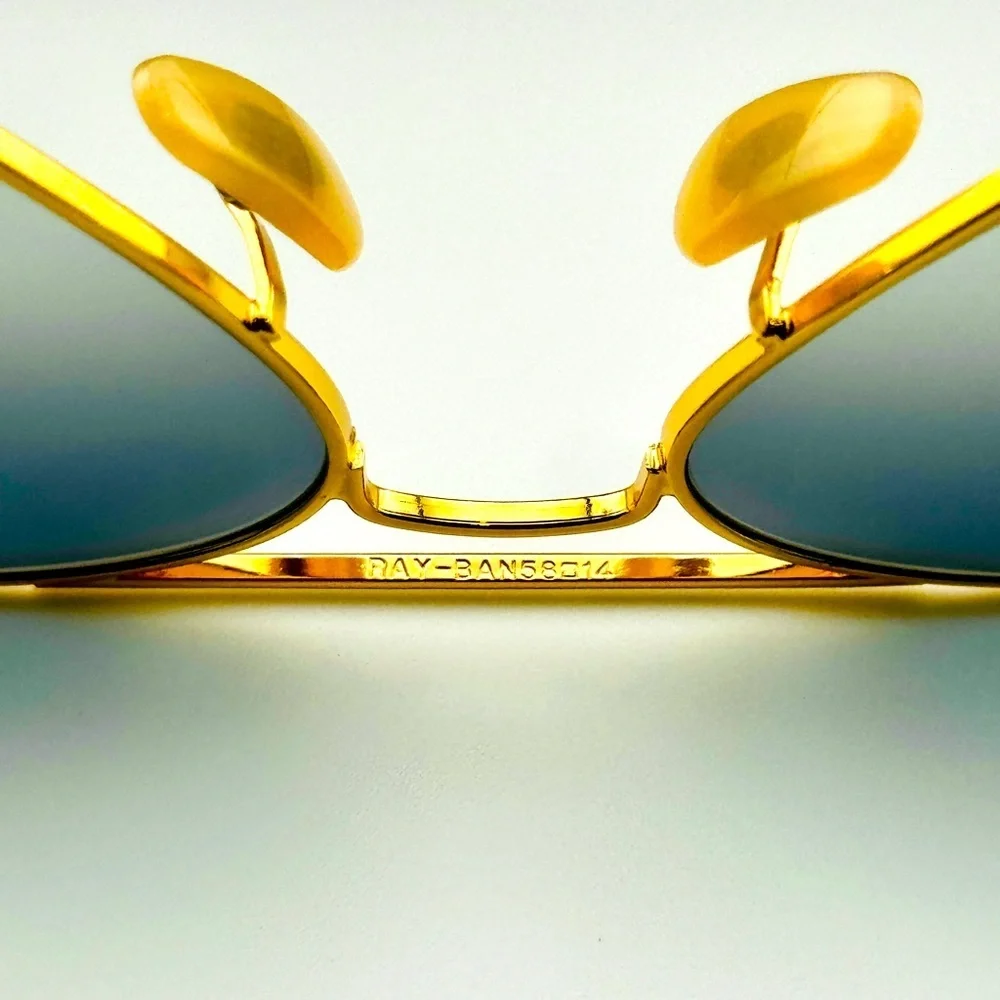 Ray-Ban Aviator Sunglasses RB3025 Blue Gradient Crystal Lens Gold Frame UNISEX! - Picture 14 of 15